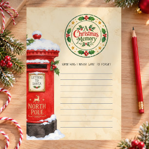 Carte de page de souvenir du Pôle Nord pour Noël