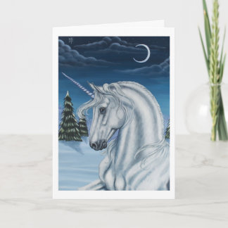 Carte de paix Unicorne en hiver