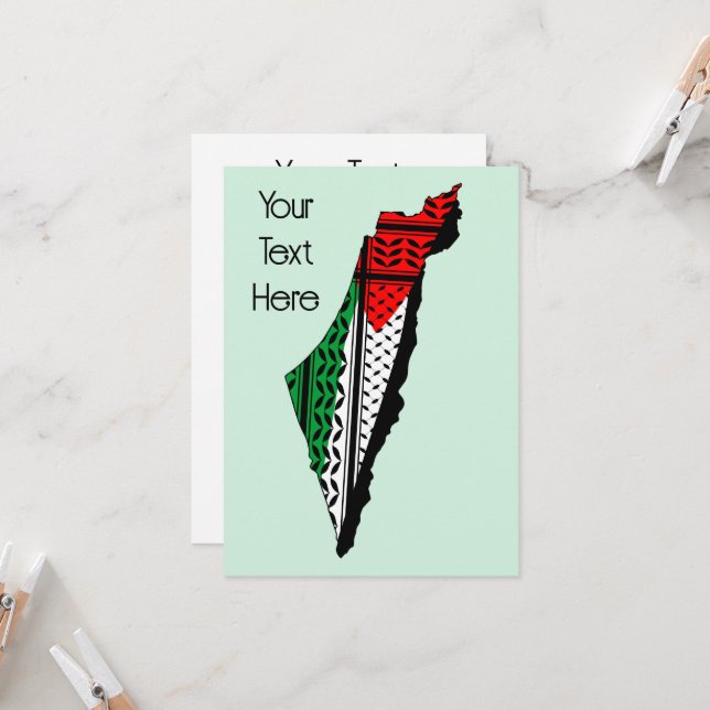 Carte de Palestine avec drapeau et Motif Keffiyeg (Devant/Arrière en situation)
