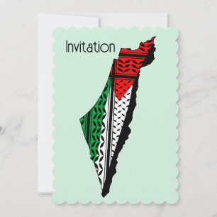 Carte de Palestine avec drapeau et Motif Keffiyeg