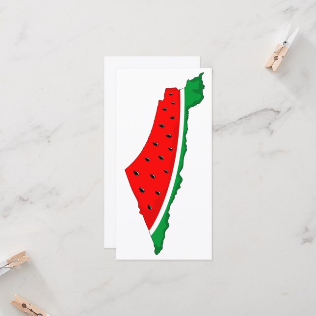 Carte de Palestine Watermelon Symbole de la libert (Devant/Arrière en situation)