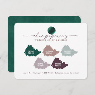 Carte de palette couleur Emerald Green & Mauve Mar