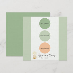 Carte de palette de couleur verte Sage