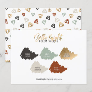 Carte de palette de couleurs Brun Sienne Vert Beig