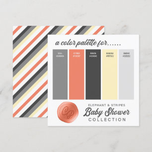 Carte de palette de couleurs de baby shower Orange