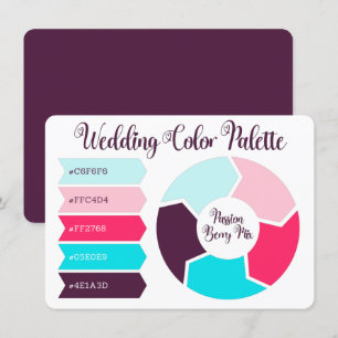 Carte de Palette de Couleurs de Mariage avec Codes
