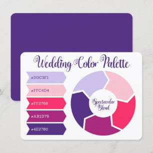 Carte de Palette de Couleurs de Mariage avec Codes