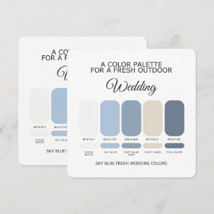 Carte de Palette de Couleurs de Mariage Bleu Ciel