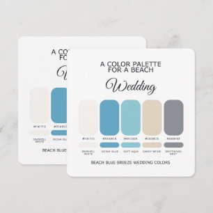 Carte de Palette de Couleurs de Mariage Bleu de Pl