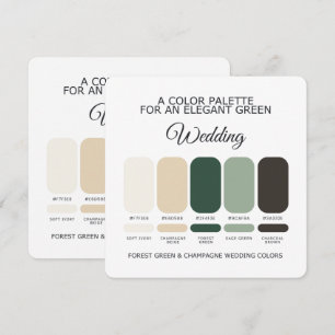 Carte de Palette de Couleurs de Mariage Champagne