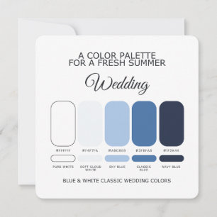 Carte de palette de couleurs de mariage classique