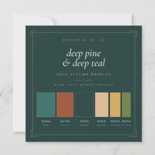 Carte de palette de couleurs de mariage Deep Pine
