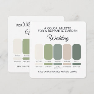 Carte de Palette de Couleurs de Mariage Jardin Ver