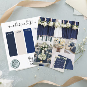Carte de palette de couleurs de mariage Navy Ivory