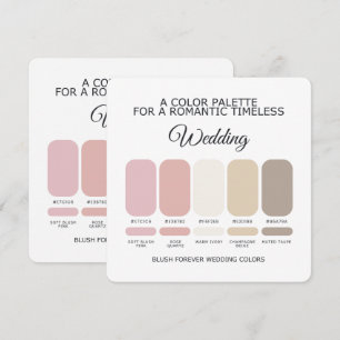 Carte de Palette de Couleurs de Mariage Rose Tendr