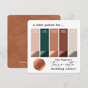 Carte de palette de couleurs de mariage rustique v
