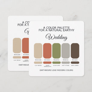 Carte de Palette de Couleurs de Mariage Tons de Te