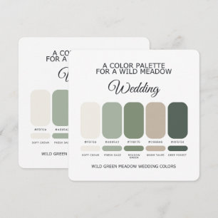 Carte de Palette de Couleurs de Mariage Vert