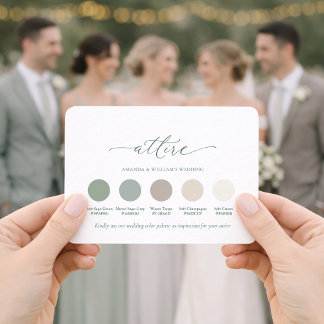 Carte de palette de couleurs de tenue de mariage v