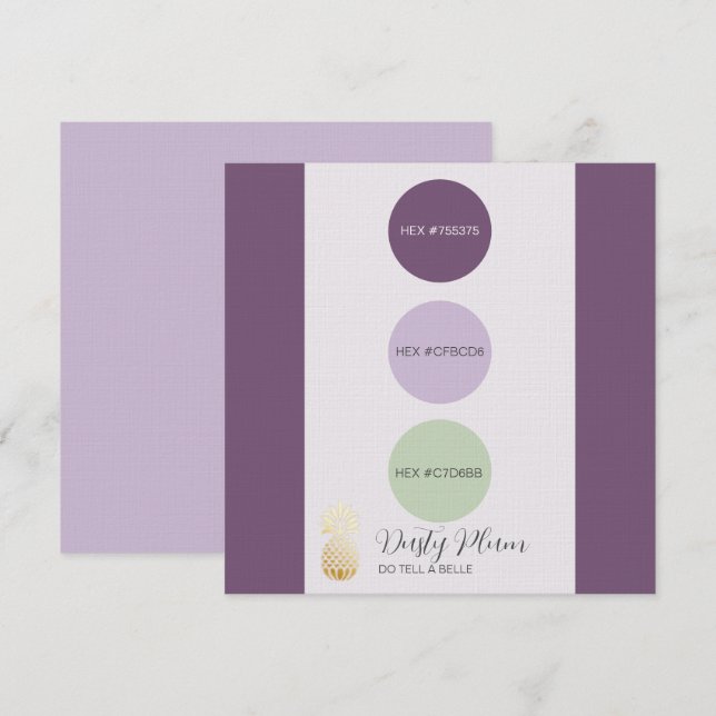 Carte de palette de couleurs en mousse de prune po (Devant / Derrière)