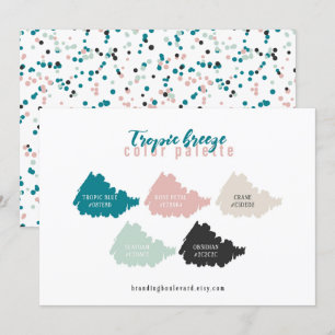 Carte de palette de couleurs sarcelle menthe gris
