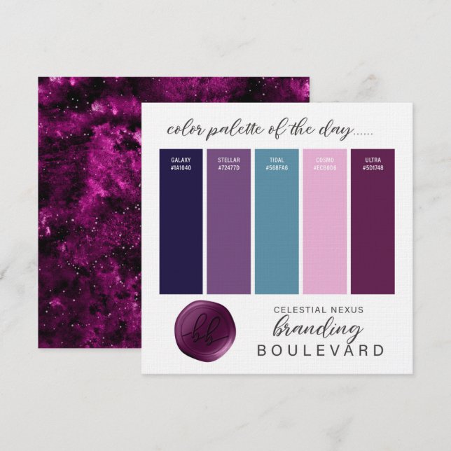 Carte de Palette de Couleurs Thématiques Galactiqu (Devant / Derrière)