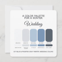 Carte de Palette de Mariage Hivernal Grise givré B