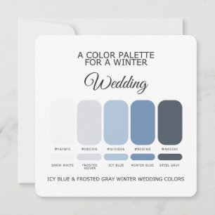 Carte de Palette de Mariage Hivernal Grise givré B