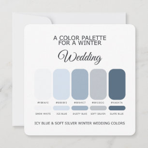 Carte de Palette de Mariage Hivernal Icy Blue Soft