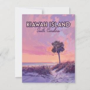 Carte de palmier de plage de l'île de Kiawah en Ca