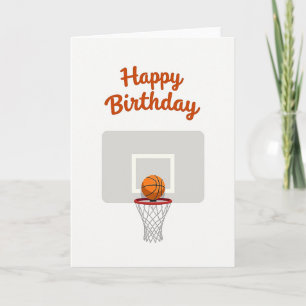 Carte de panier de sport pour célébration d'annive