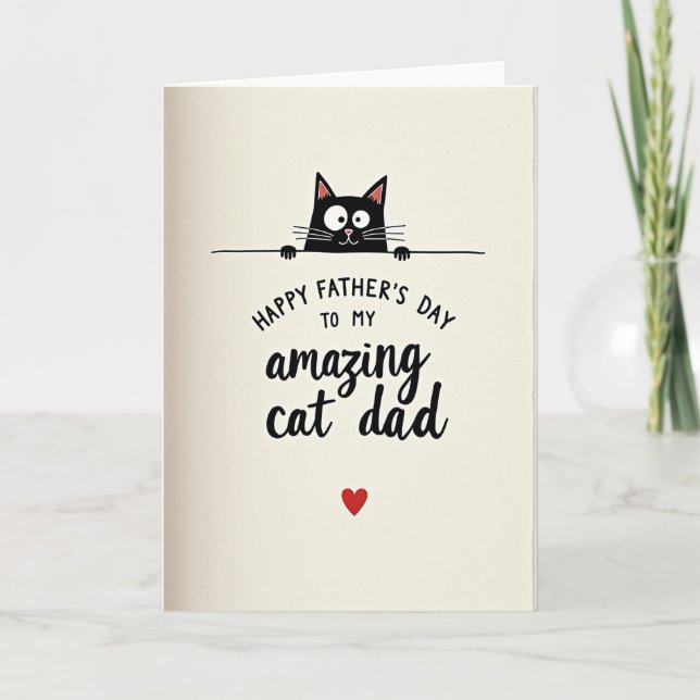 Carte de Papa Chat Minimaliste (Devant)
