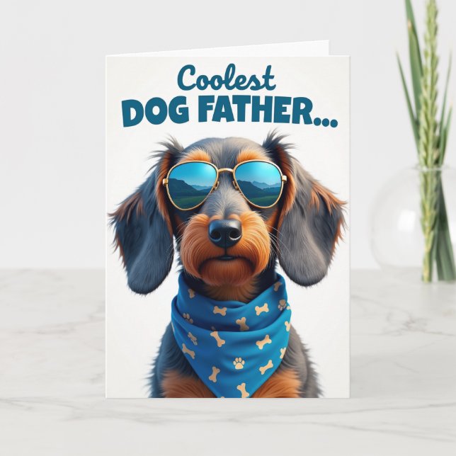 Carte de Papa de Chien aux Cheveux Longs (Devant)