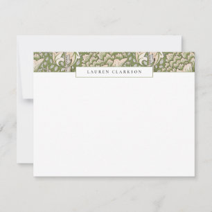 Carte de papeterie à bordure florale supérieure W.