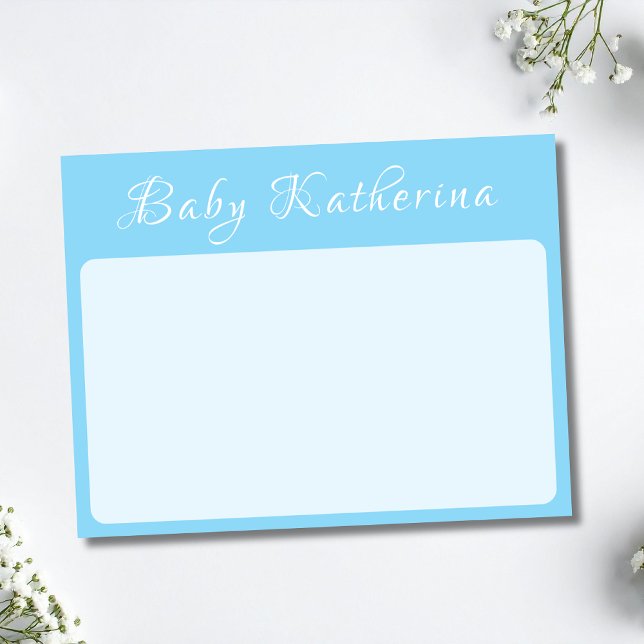 Carte de papeterie de nursery pour bébé avec nom e (Créateur téléchargé)