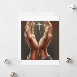 Carte de papeterie mains de prière