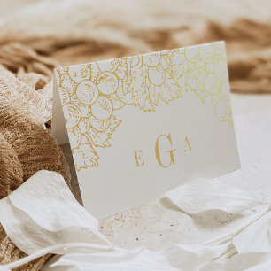 Carte de papeterie Monogramme Gold Foil