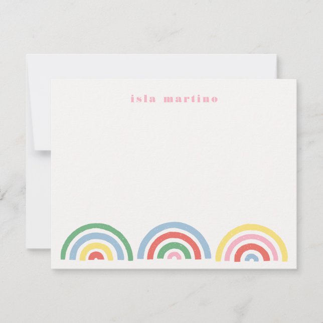 Carte de papeterie pour enfants Rainbows Stamped - (Devant)
