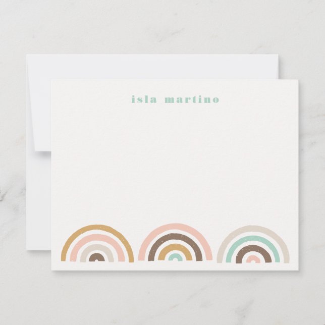 Carte de papeterie Rainbows Stamped - Café (Devant)