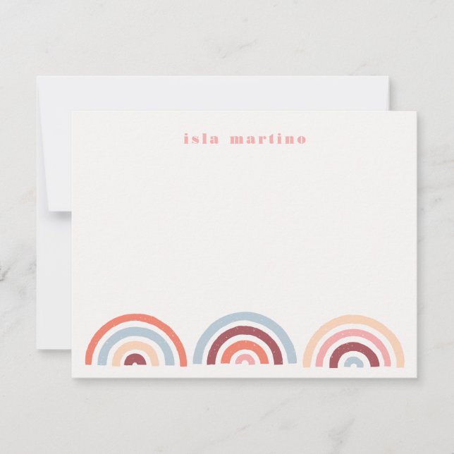 Carte de papeterie Rainbows Stamped - Maroon (Devant)