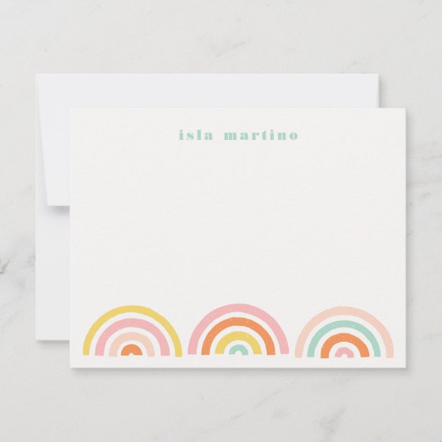 Carte de papeterie Rainbows Stamped - Tangerine (Devant)