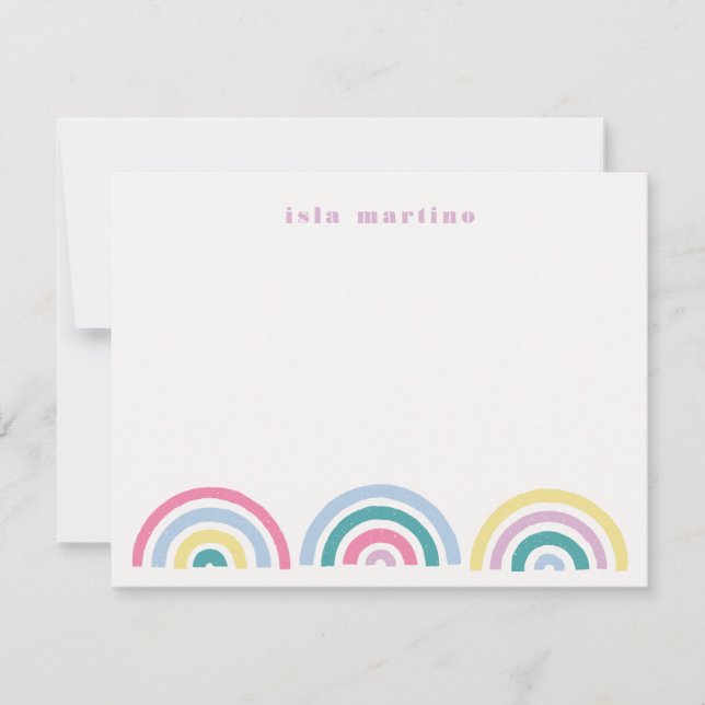 Carte de papeterie Rainbows Stamped - Turquoise (Devant)