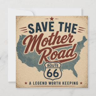 Carte de papeterie vintage Route 66 Mother Road