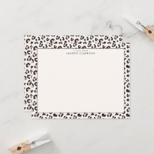 Carte de papier à lettres Empreinte de léopard