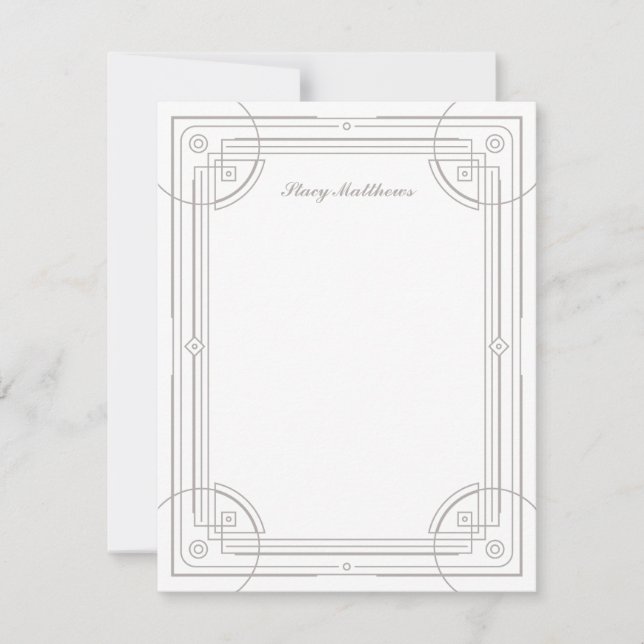 Carte de papier à lettres moderne déco - blanc (Devant)