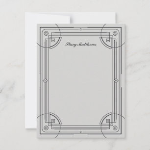 Carte de papier à lettres moderne déco - gris