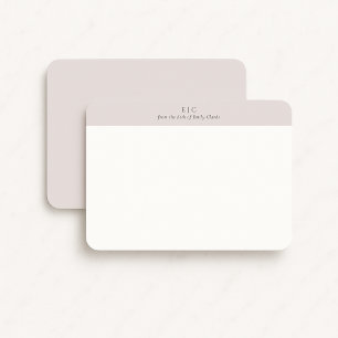 Carte de papier à lettres monogramme moderne taupe