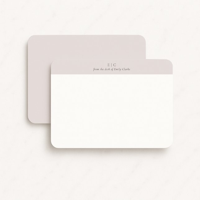 Carte de papier à lettres monogramme moderne taupe (Créateur téléchargé)