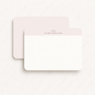 Carte de papier à lettres monogramme rose-rousse m