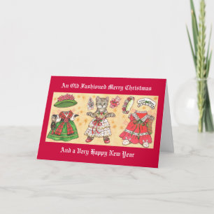 Carte de papier de chat Noël
